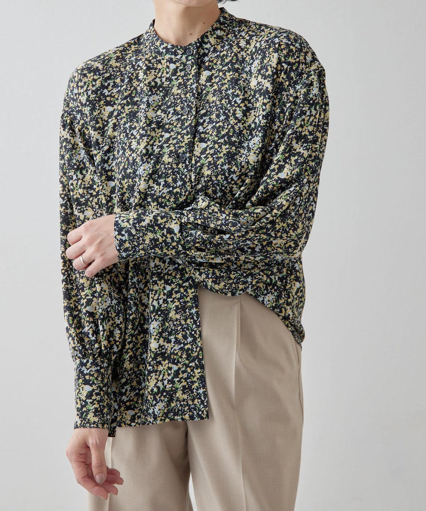 花紋/植物/圖案垂褶襯衫【SUM1 STYLE(斯密風格)】