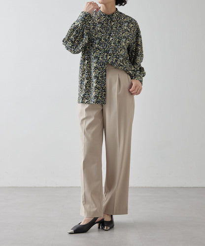 花紋/植物/圖案垂褶襯衫【SUM1 STYLE(斯密風格)】