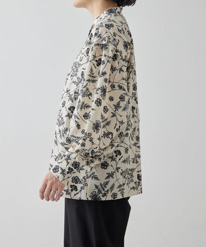 花紋/植物/圖案垂褶襯衫【SUM1 STYLE(斯密風格)】