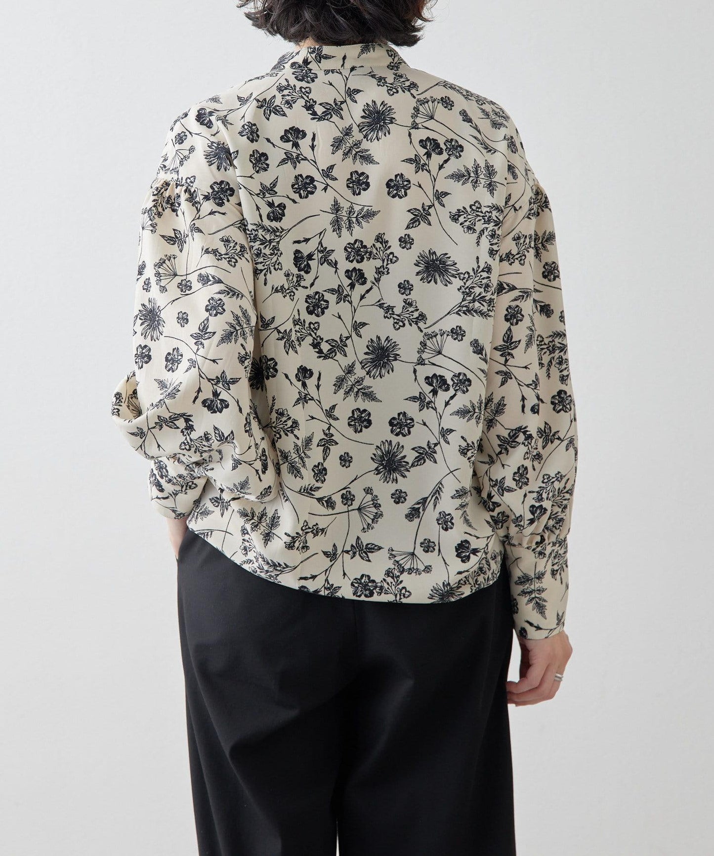 花紋/植物/圖案垂褶襯衫【SUM1 STYLE(斯密風格)】