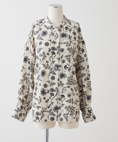 花紋/植物/圖案垂褶襯衫【SUM1 STYLE(斯密風格)】