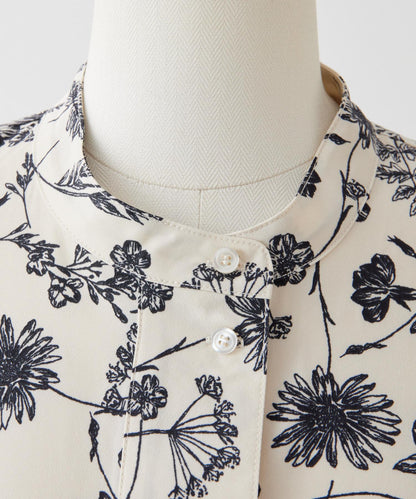 花紋/植物/圖案垂褶襯衫【SUM1 STYLE(斯密風格)】