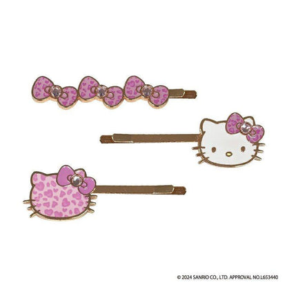 《Hello Kitty》HELLO KITTY 2024 GOGO少女系列 髮夾套裝 豹紋（粉色） (AO4802PK)