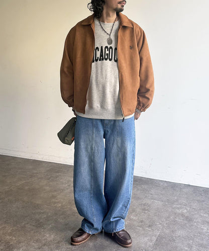 中線弧形牛仔褲
