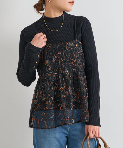 蕾絲刺繡背心
