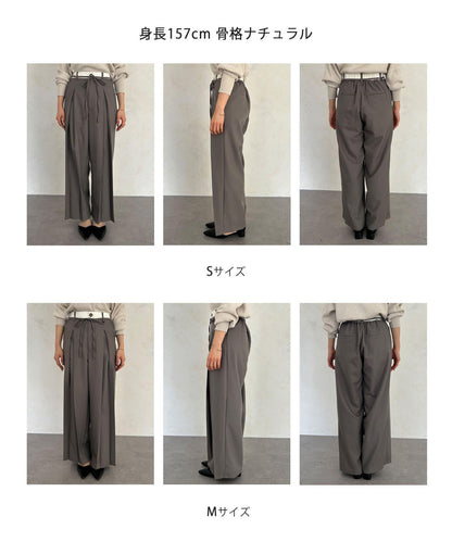 腰帶蝴蝶結修身褲
