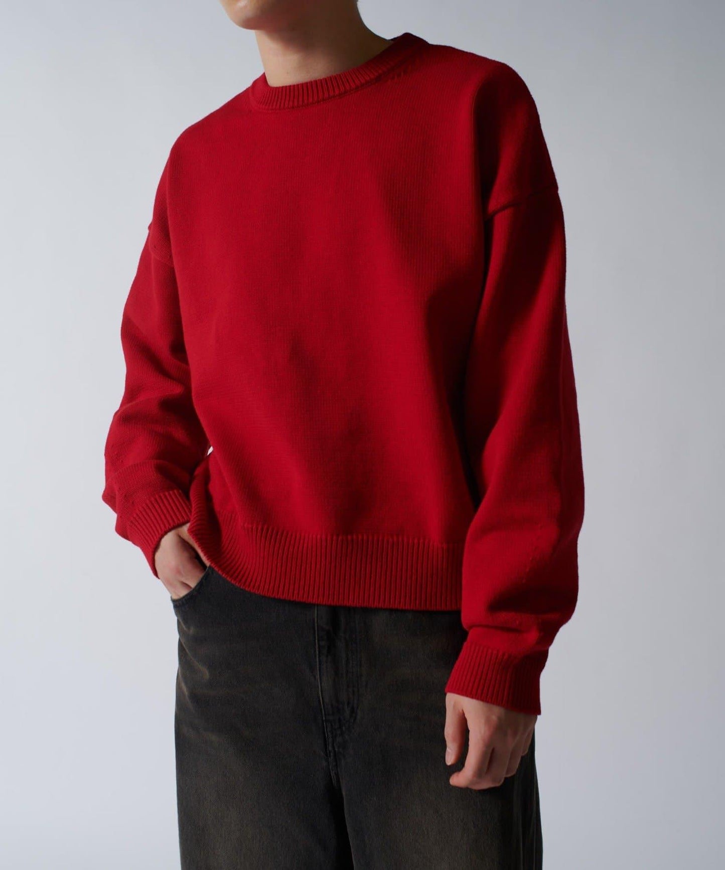 短款圓領針織衫