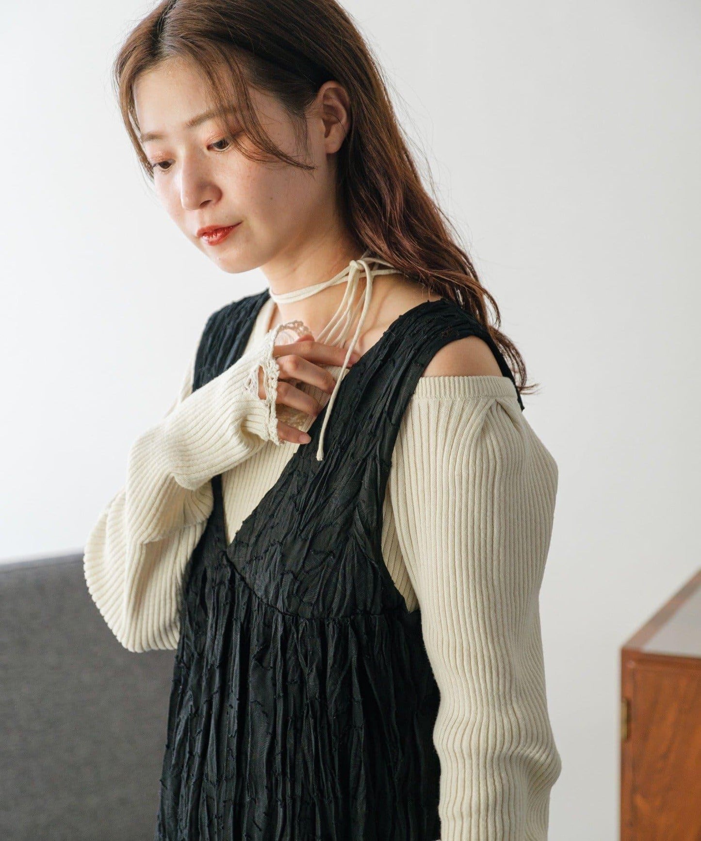 【網頁限定/低身高尺寸/2尺寸】透明花邊蕾絲無袖《海賊王》
