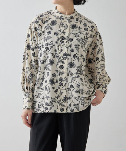 花紋/植物/圖案垂褶襯衫【SUM1 STYLE(斯密風格)】