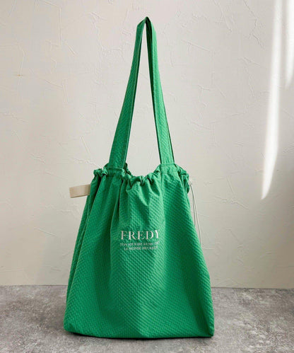 防水足球格子刺繡手提包