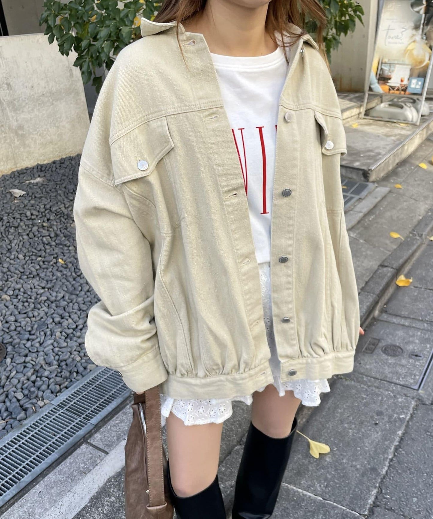 棉質蕾絲層疊迷你裙