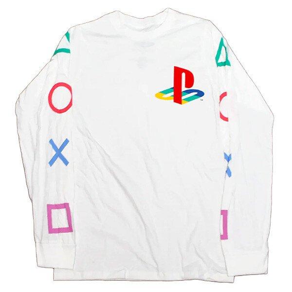 SONY PlayStation 平行進口品 Logo印花 短袖T恤 白色 (CT7307)