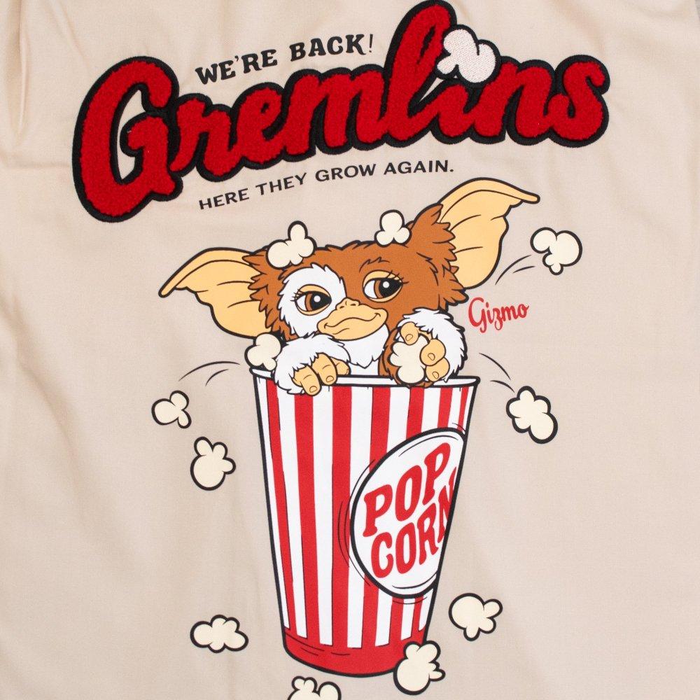 GREMLINS 可愛小怪物 LOGO圖案 刺繡 POPCORN 吉茲摩 長袖襯衫 白色 (CT7313WH)