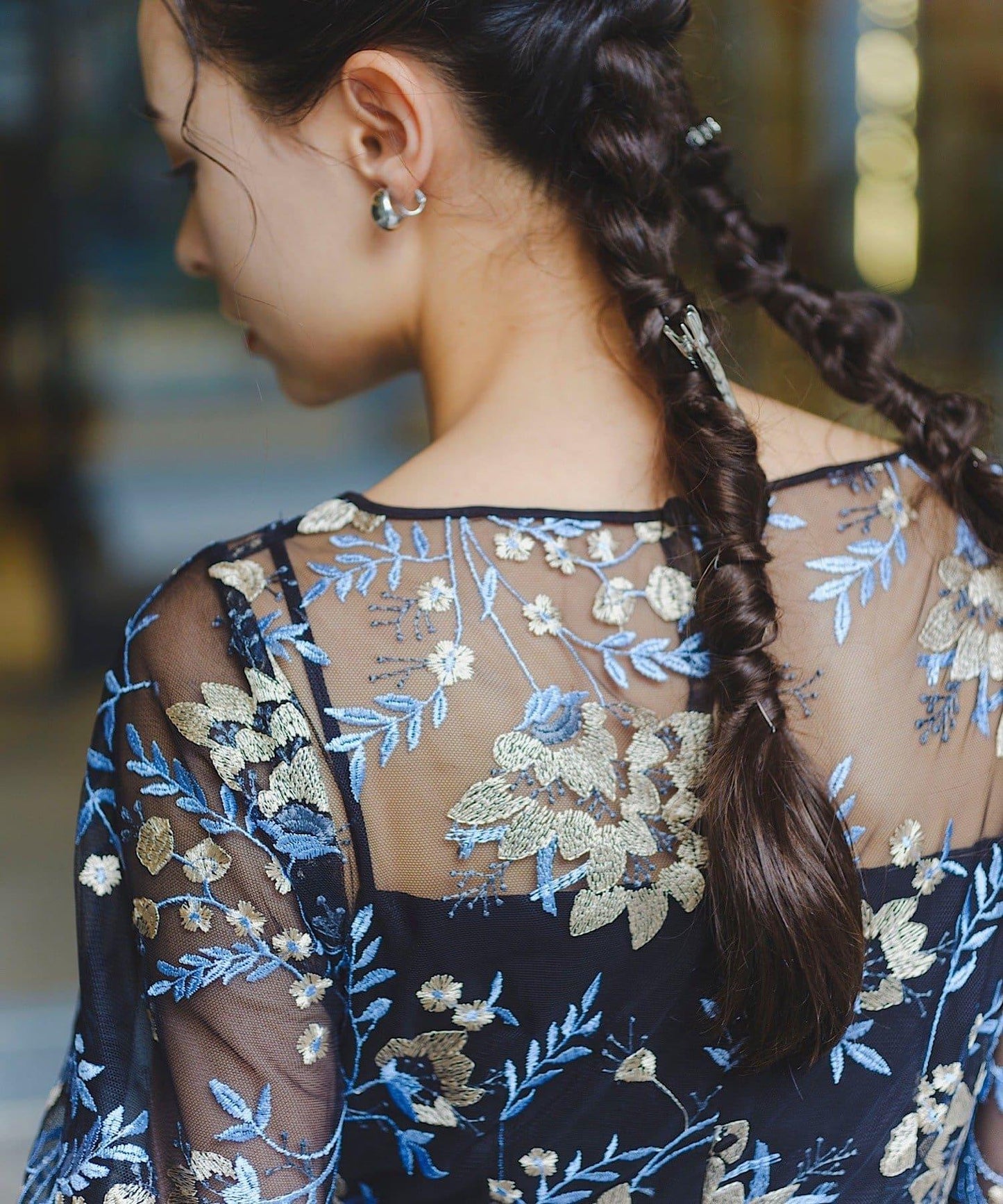 【婚禮/場合禮服】刺繡薄紗連衣裙