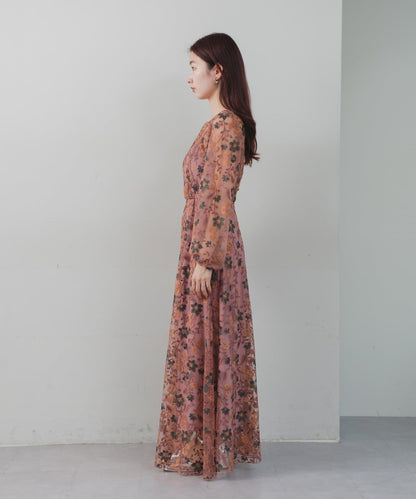 【婚禮/場合禮服】刺繡薄紗連衣裙