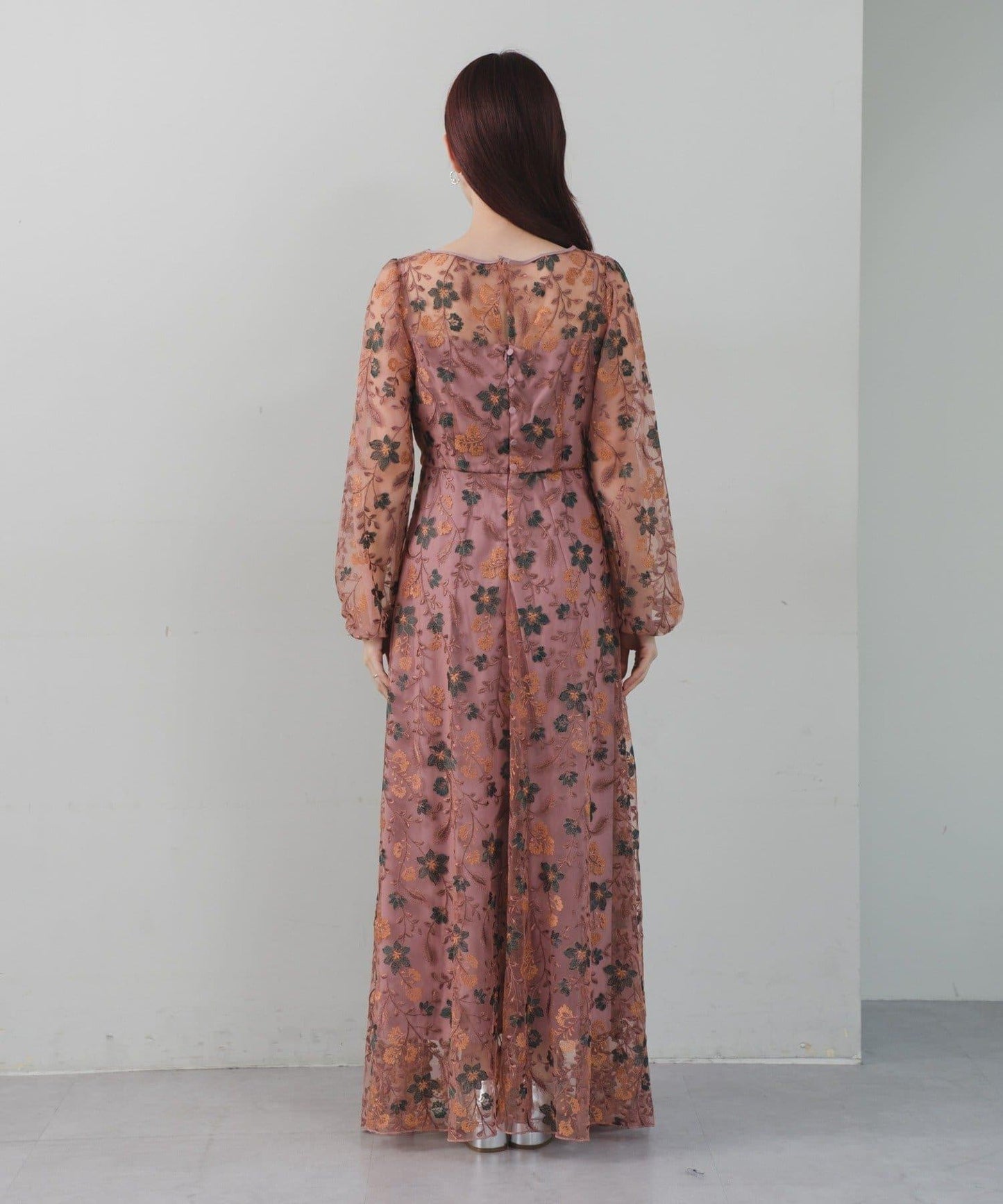 【婚禮/場合禮服】刺繡薄紗連衣裙