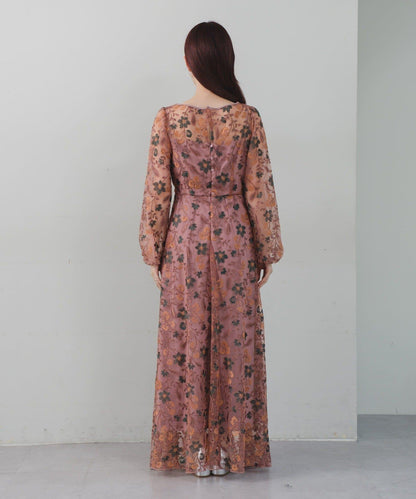 【婚禮/場合禮服】刺繡薄紗連衣裙