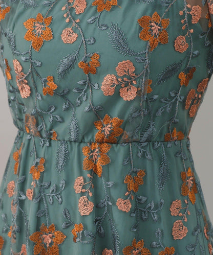 【婚禮/場合禮服】刺繡薄紗連衣裙