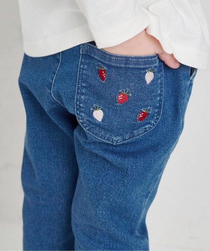 水果刺繡口袋九分褲