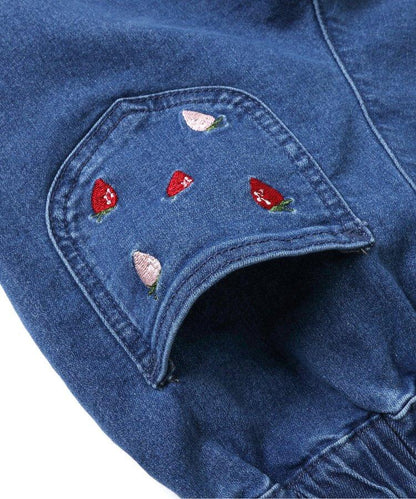 水果刺繡口袋九分褲