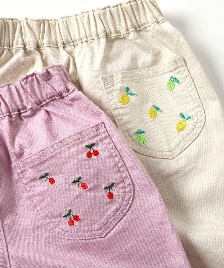 水果刺繡口袋九分褲