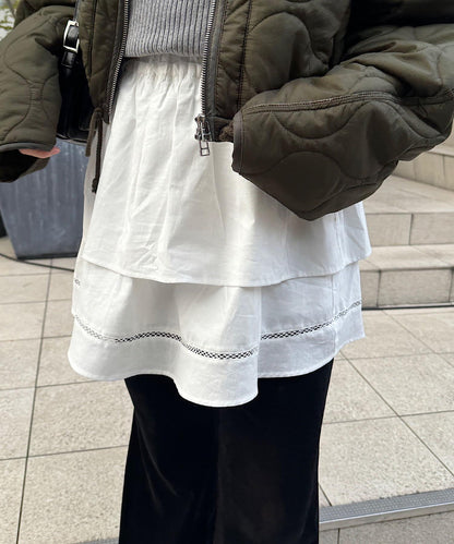 棉質荷葉邊迷你裙