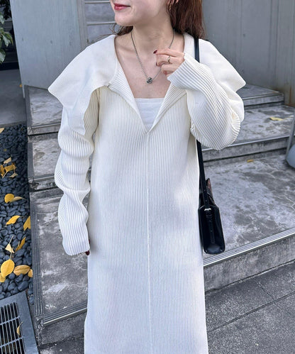 BIG彩色針織連衣裙