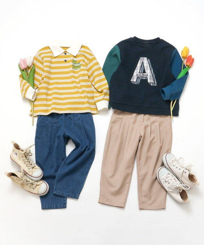 帶領口的多色條紋T恤