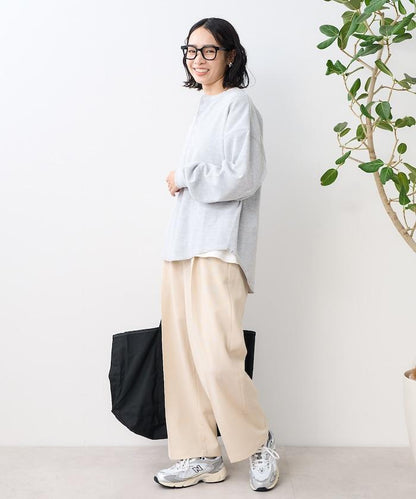 亞麻觸感 褶皺 寬鬆褲