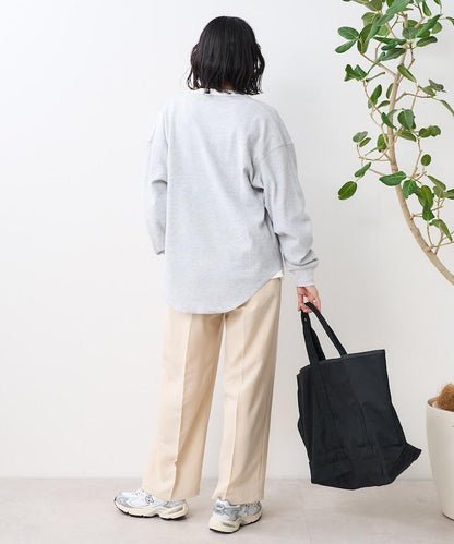 亞麻觸感 褶皺 寬鬆褲