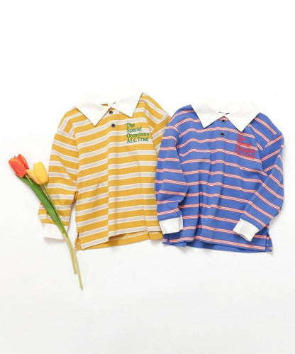 帶領口的多色條紋T恤