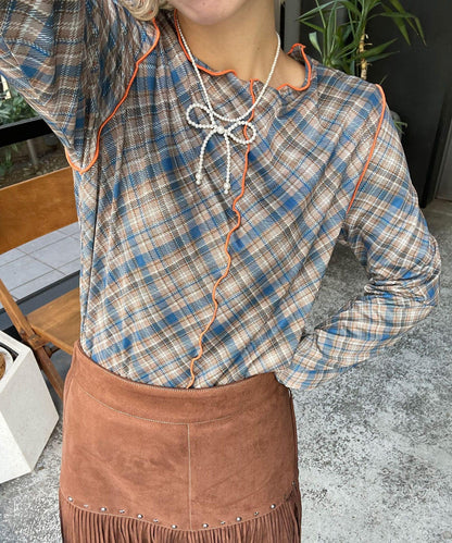 【HELLO.SANFRANCISCO/哈羅舊金山】格子蕾絲上衣