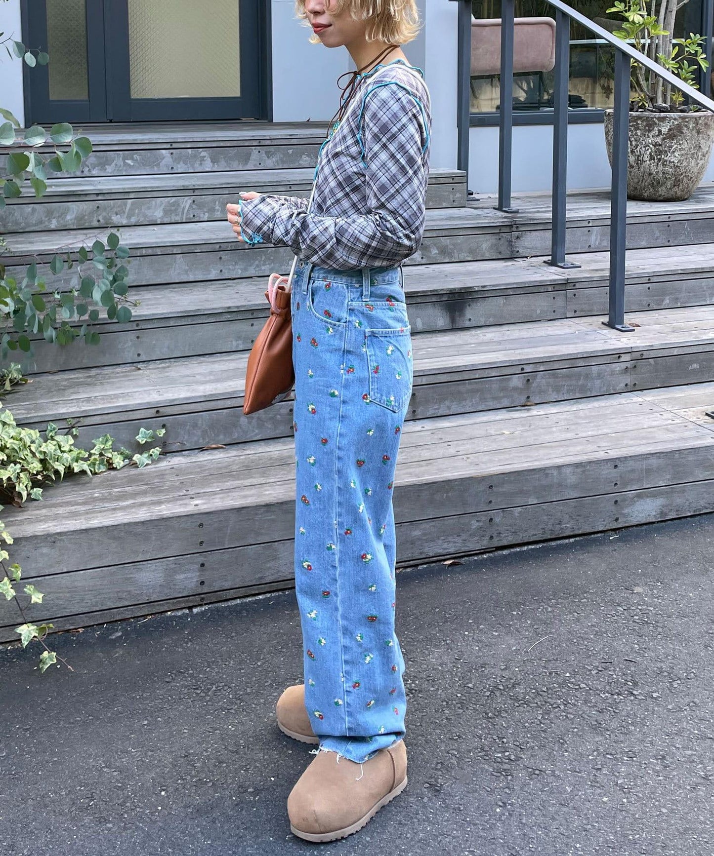 【HELLO.SANFRANCISCO/哈羅舊金山】格子蕾絲上衣
