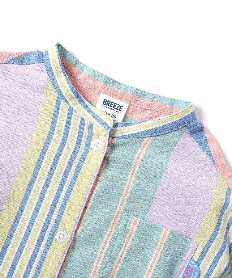 春季彩色條紋襯衫連衣裙