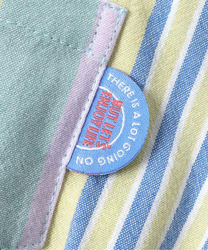 春季彩色條紋襯衫連衣裙