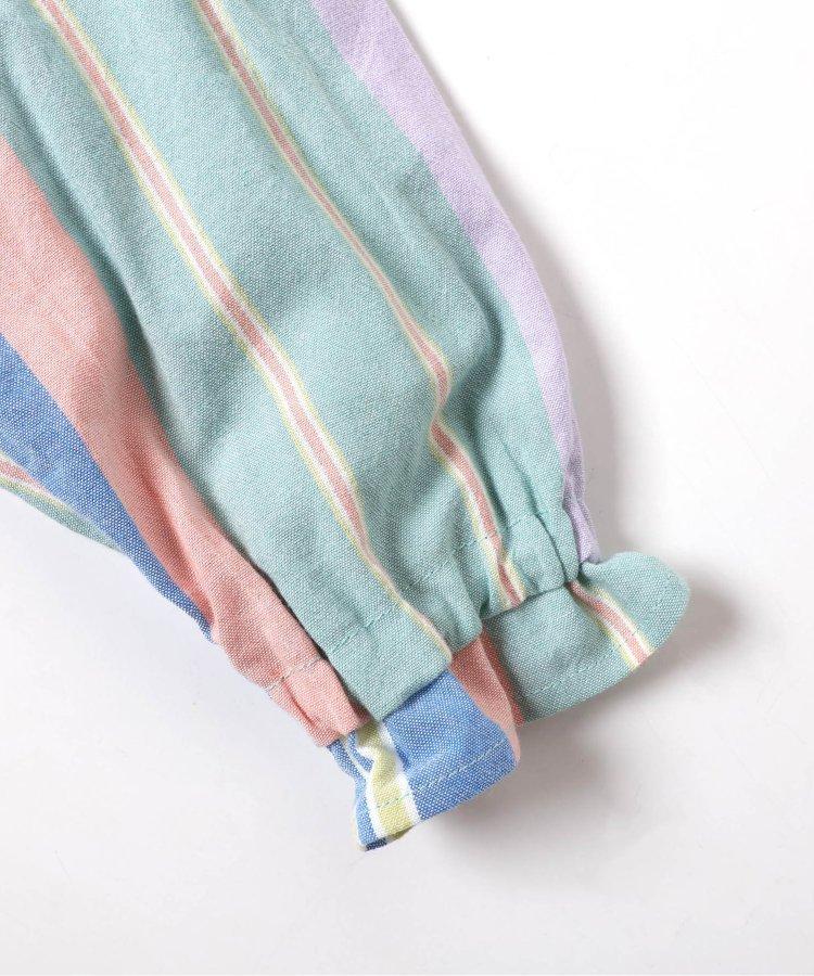 春季彩色條紋襯衫連衣裙