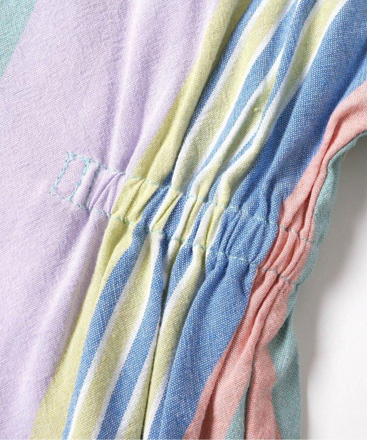 春季彩色條紋襯衫連衣裙