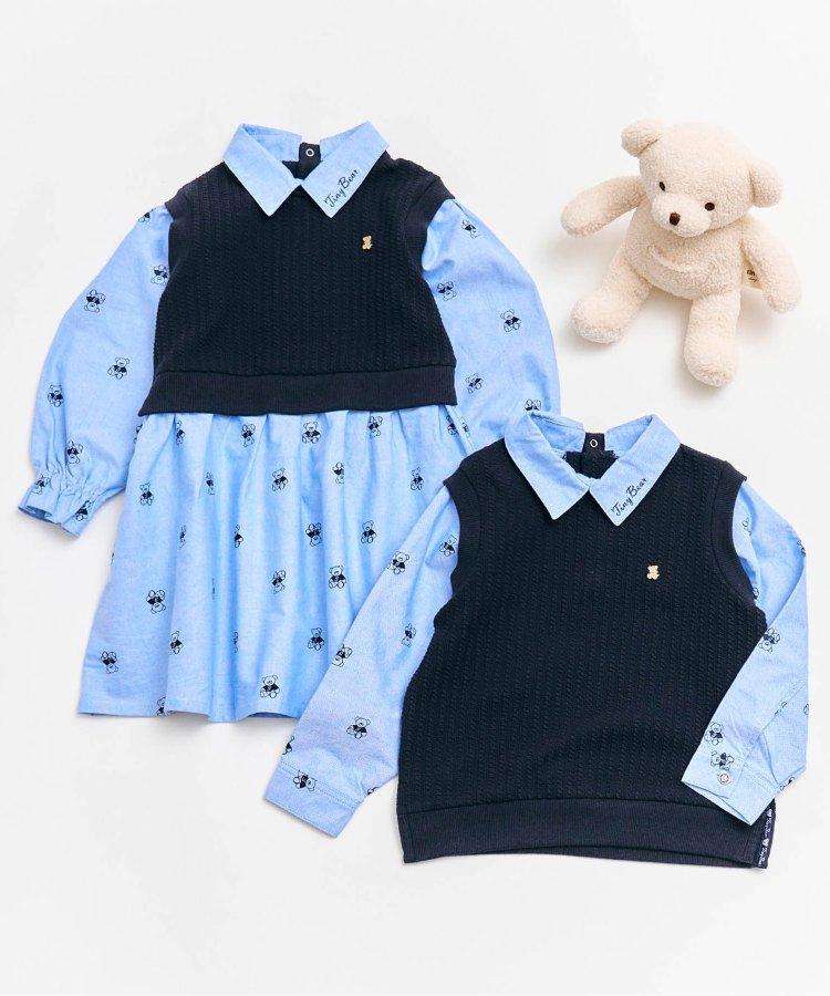 小熊連帽背心襯衫