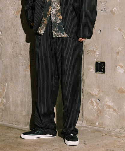 SMU PT-38 裝配 2褶 寬鬆 TR 褲