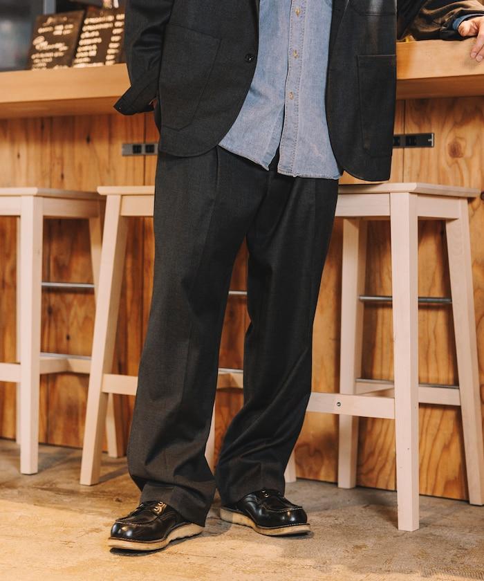 SMU PT-38 裝配 2褶 寬鬆 TR 褲