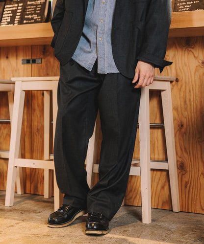 SMU PT-38 裝配 2褶 寬鬆 TR 褲