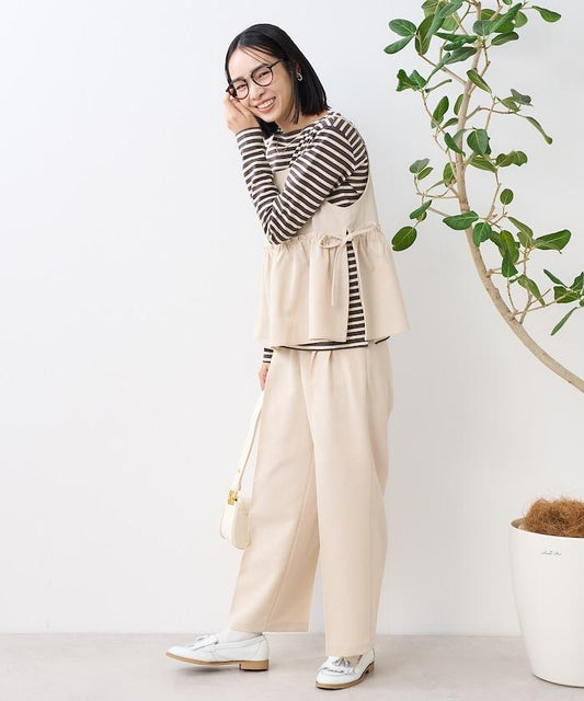 亞麻觸感 背心 套裝