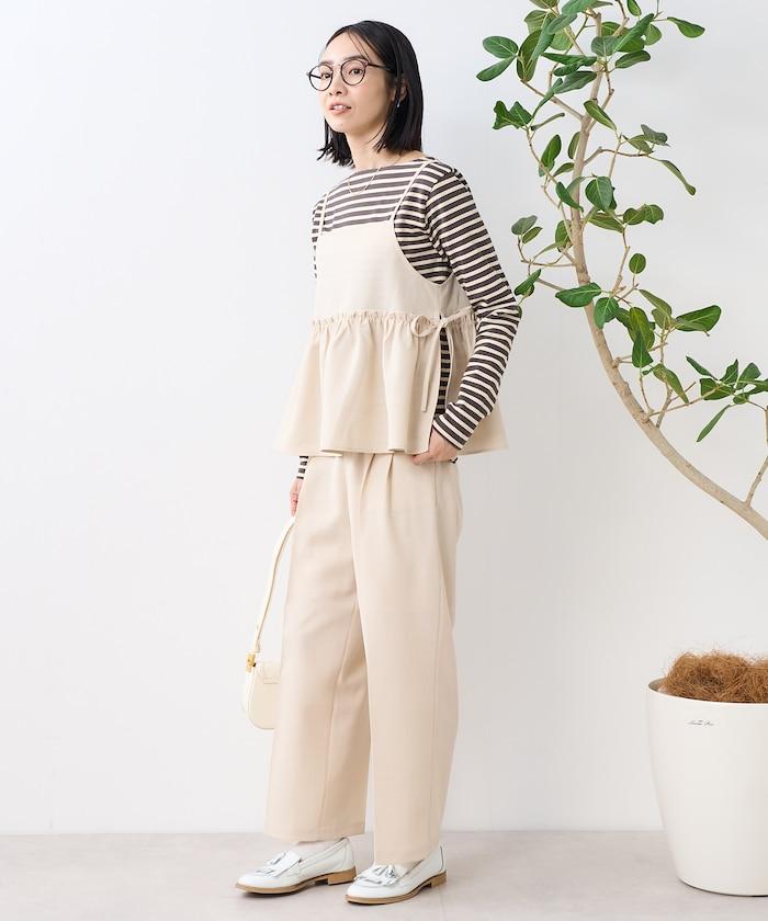 亞麻觸感 背心 套裝