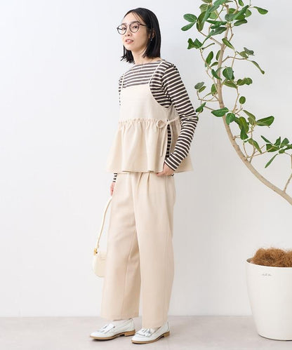 亞麻觸感 背心 套裝