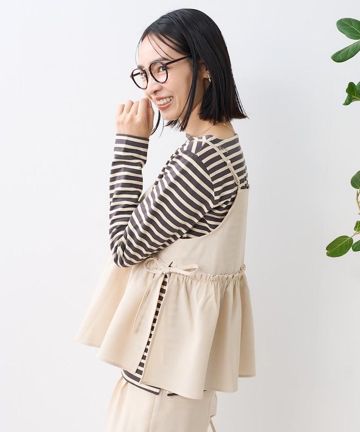 亞麻觸感 背心 套裝