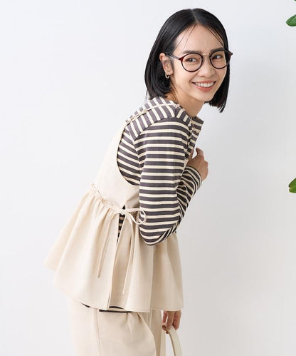 亞麻觸感 背心 套裝
