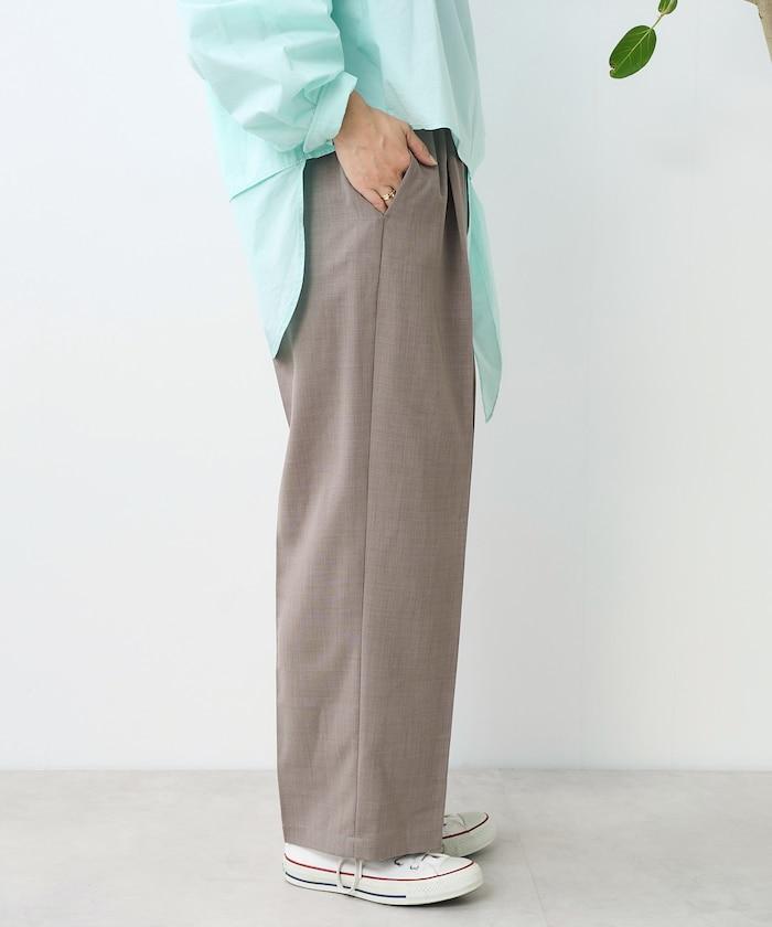 亞麻觸感 褶皺 寬鬆褲