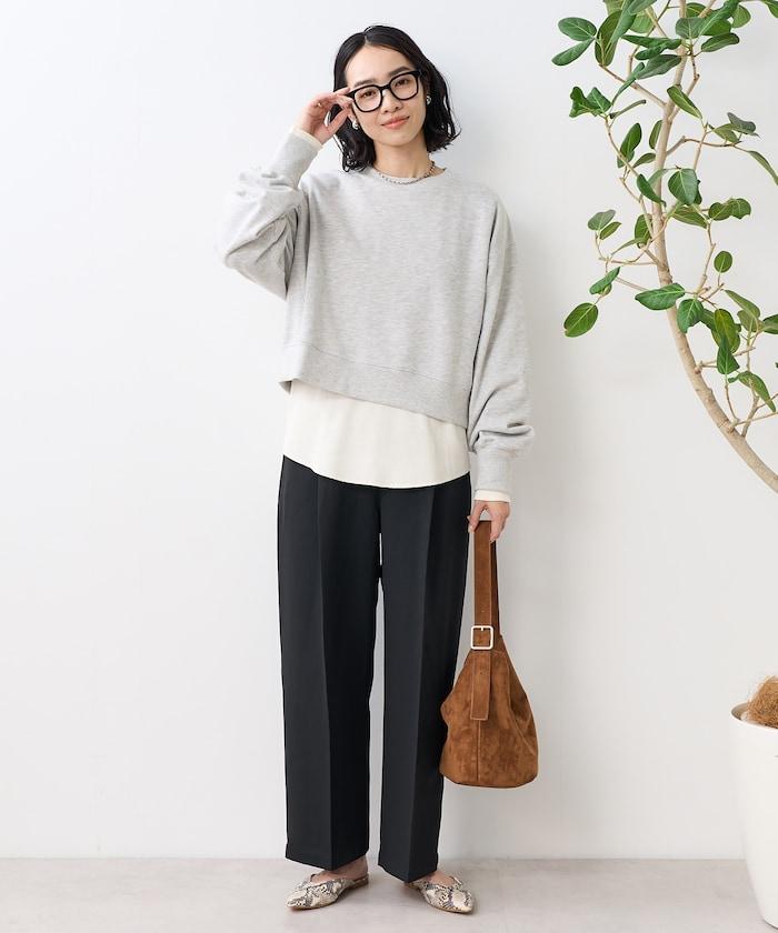 亞麻觸感 褶皺 寬鬆褲