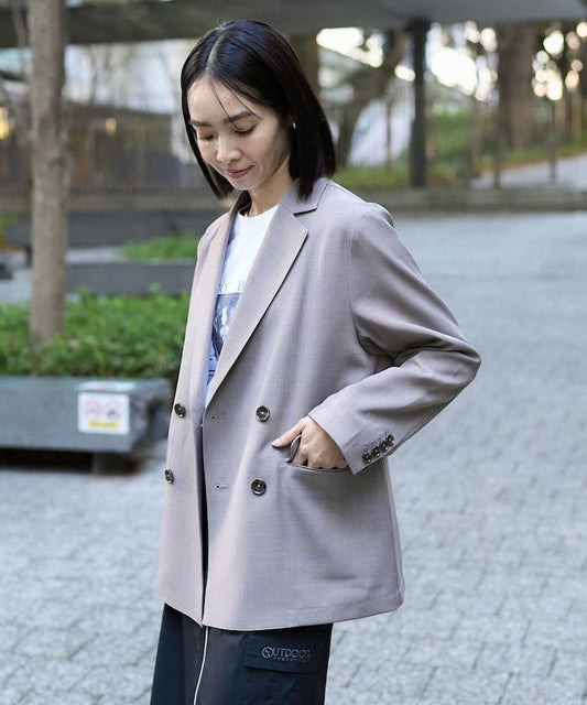 亞麻觸感西裝外套