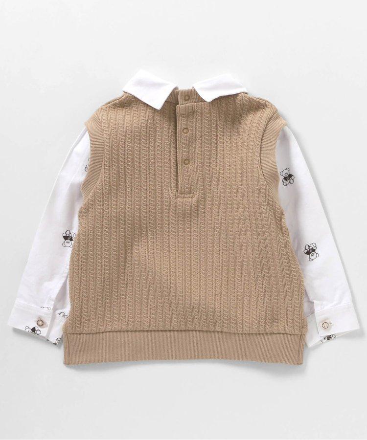 小熊連帽背心襯衫